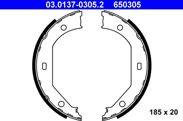 ATE 03.0137-0305.2 - Bremsbackensatz, Feststellbremse alexcarstop-ersatzteile.com