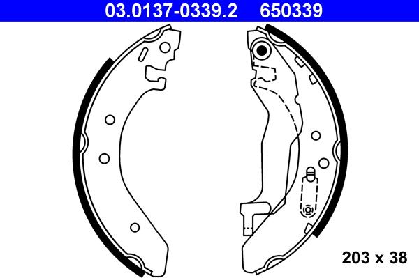 ATE 03.0137-0339.2 - Bremsbackensatz alexcarstop-ersatzteile.com