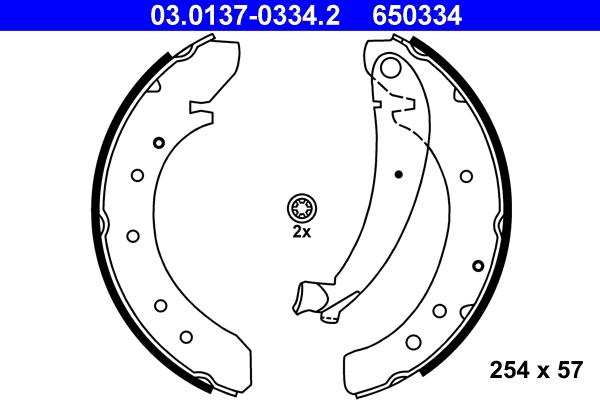 ATE 03.0137-0334.2 - Bremsbackensatz alexcarstop-ersatzteile.com