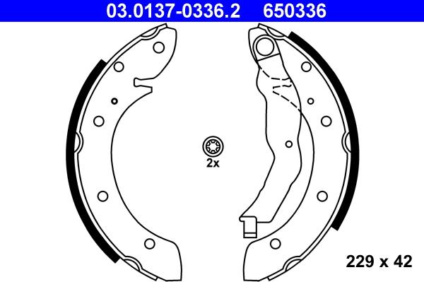 ATE 03.0137-0336.2 - Bremsbackensatz alexcarstop-ersatzteile.com