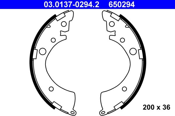 ATE 03.0137-0294.2 - Bremsbackensatz alexcarstop-ersatzteile.com