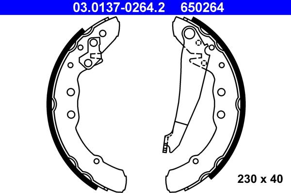 ATE 03.0137-0264.2 - Bremsbackensatz alexcarstop-ersatzteile.com