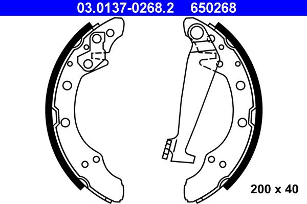 ATE 03.0137-0268.2 - Bremsbackensatz alexcarstop-ersatzteile.com