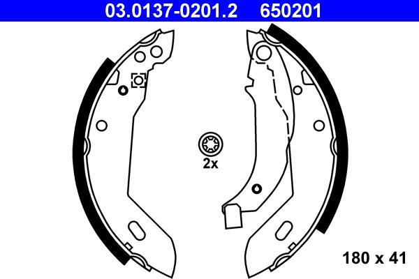 ATE 03.0137-0201.2 - Bremsbackensatz alexcarstop-ersatzteile.com