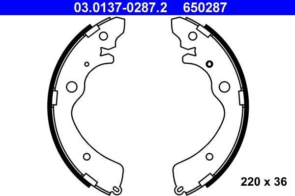 ATE 03.0137-0287.2 - Bremsbackensatz alexcarstop-ersatzteile.com