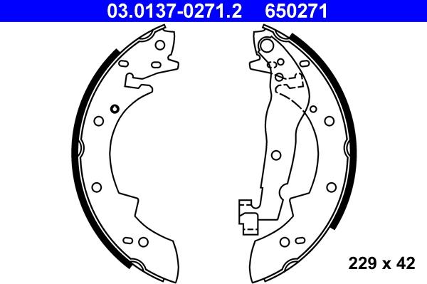 ATE 03.0137-0271.2 - Bremsbackensatz alexcarstop-ersatzteile.com