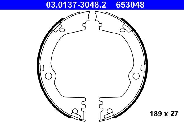 ATE 03.0137-3048.2 - Bremsbackensatz, Feststellbremse alexcarstop-ersatzteile.com