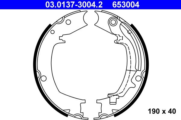 ATE 03.0137-3004.2 - Bremsbackensatz, Feststellbremse alexcarstop-ersatzteile.com