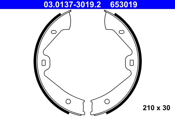 ATE 03.0137-3019.2 - Bremsbackensatz, Feststellbremse alexcarstop-ersatzteile.com