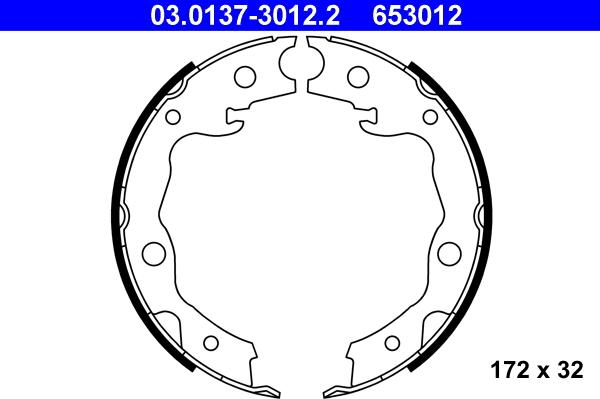 ATE 03.0137-3012.2 - Bremsbackensatz, Feststellbremse alexcarstop-ersatzteile.com