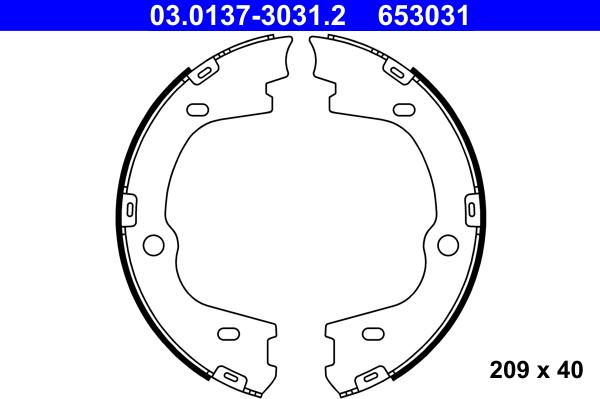 ATE 03.0137-3031.2 - Bremsbackensatz, Feststellbremse alexcarstop-ersatzteile.com