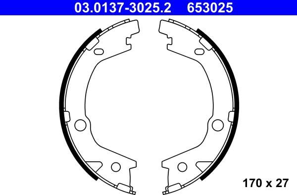 ATE 03.0137-3025.2 - Bremsbackensatz, Feststellbremse alexcarstop-ersatzteile.com