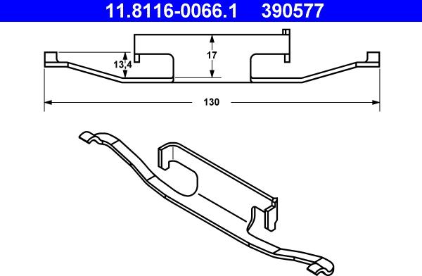 ATE 11.8116-0066.1 - Feder, Bremssattel alexcarstop-ersatzteile.com