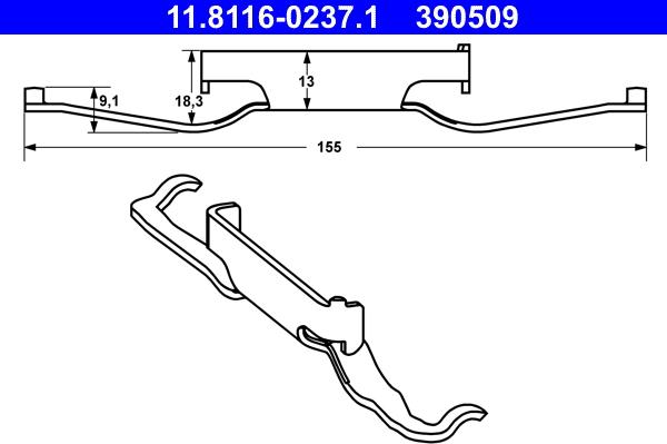 ATE 11.8116-0237.1 - Feder, Bremssattel alexcarstop-ersatzteile.com