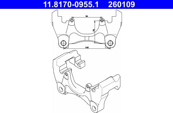 ATE 11.8170-0955.1 - Halter, Bremssattel alexcarstop-ersatzteile.com