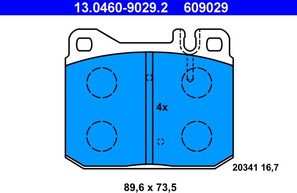 ATE 13.0460-9029.2 - Bremsbelagsatz, Scheibenbremse alexcarstop-ersatzteile.com