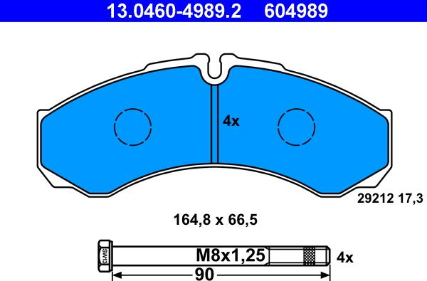 ATE 13.0460-4989.2 - Bremsbelagsatz, Scheibenbremse alexcarstop-ersatzteile.com