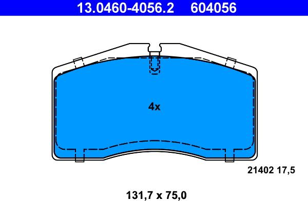 ATE 13.0460-4056.2 - Bremsbelagsatz, Scheibenbremse alexcarstop-ersatzteile.com