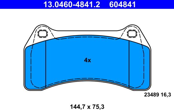 ATE 13.0460-4841.2 - Bremsbelagsatz, Scheibenbremse alexcarstop-ersatzteile.com