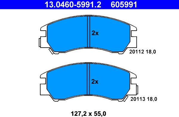 ATE 13.0460-5991.2 - Bremsbelagsatz, Scheibenbremse alexcarstop-ersatzteile.com