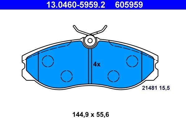 ATE 13.0460-5959.2 - Bremsbelagsatz, Scheibenbremse alexcarstop-ersatzteile.com