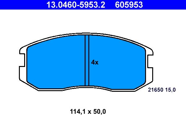 ATE 13.0460-5953.2 - Bremsbelagsatz, Scheibenbremse alexcarstop-ersatzteile.com