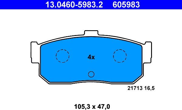 ATE 13.0460-5983.2 - Bremsbelagsatz, Scheibenbremse alexcarstop-ersatzteile.com