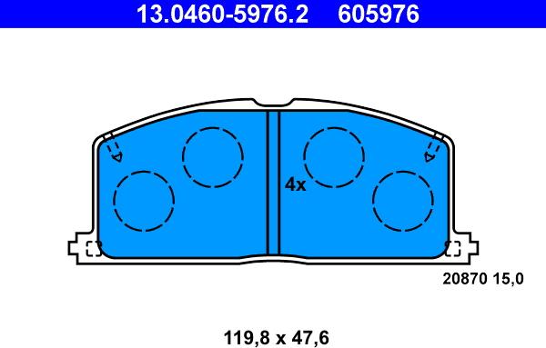 ATE 13.0460-5976.2 - Bremsbelagsatz, Scheibenbremse alexcarstop-ersatzteile.com