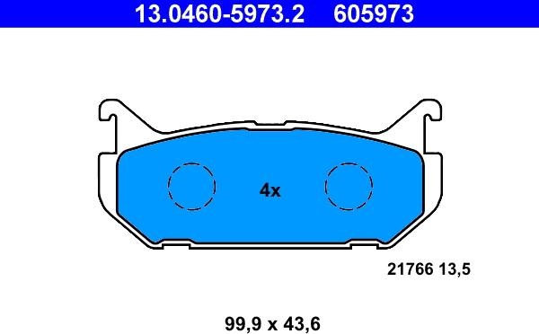 ATE 13.0460-5973.2 - Bremsbelagsatz, Scheibenbremse alexcarstop-ersatzteile.com