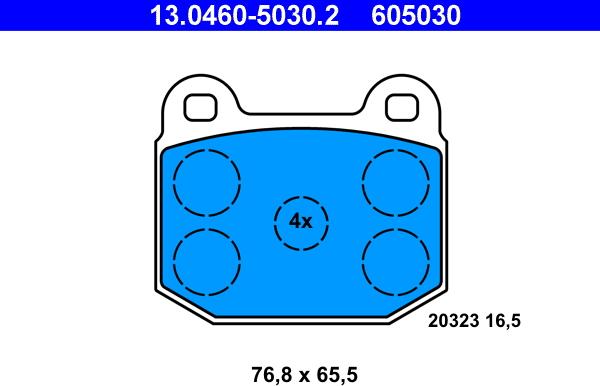 ATE 13.0460-5030.2 - Bremsbelagsatz, Scheibenbremse alexcarstop-ersatzteile.com