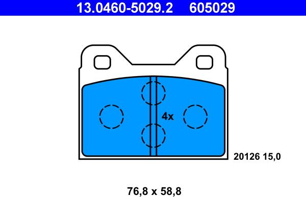 ATE 13.0460-5029.2 - Bremsbelagsatz, Scheibenbremse alexcarstop-ersatzteile.com