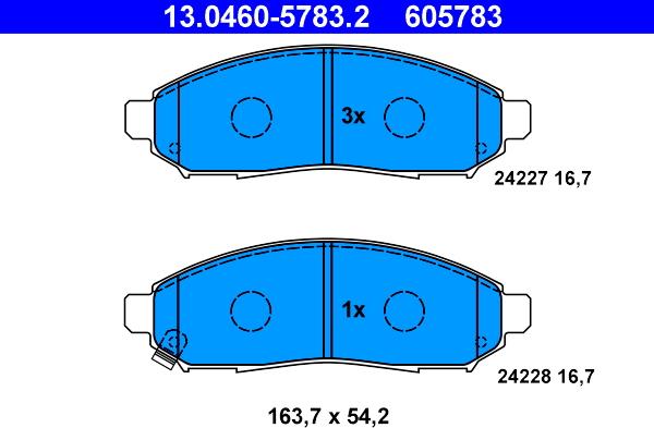 ATE 13.0460-5783.2 - Bremsbelagsatz, Scheibenbremse alexcarstop-ersatzteile.com