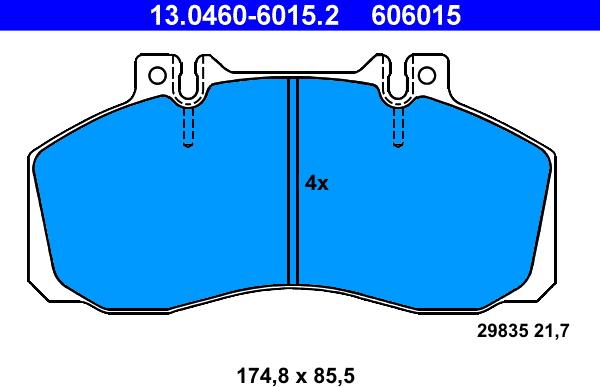 ATE 13.0460-6015.2 - Bremsbelagsatz, Scheibenbremse alexcarstop-ersatzteile.com