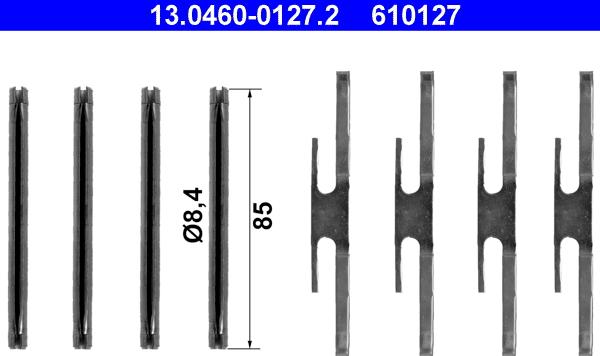 ATE 13.0460-0127.2 - Zubehörsatz, Scheibenbremsbelag alexcarstop-ersatzteile.com