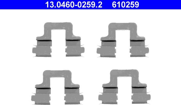 ATE 13.0460-0259.2 - Zubehörsatz, Scheibenbremsbelag alexcarstop-ersatzteile.com