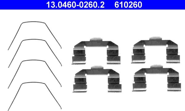 ATE 13.0460-0260.2 - Zubehörsatz, Scheibenbremsbelag alexcarstop-ersatzteile.com