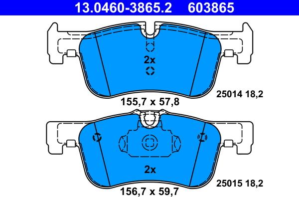 ATE 13.0460-3865.2 - Bremsbelagsatz, Scheibenbremse alexcarstop-ersatzteile.com