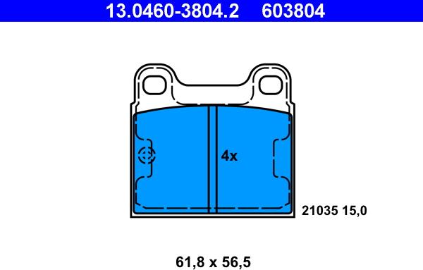 ATE 13.0460-3804.2 - Bremsbelagsatz, Scheibenbremse alexcarstop-ersatzteile.com