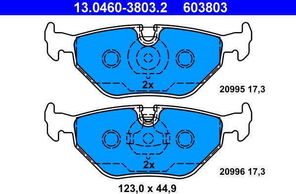 ATE 13.0460-3803.2 - Bremsbelagsatz, Scheibenbremse alexcarstop-ersatzteile.com