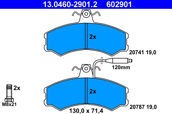 ATE 13.0460-2901.2 - Bremsbelagsatz, Scheibenbremse alexcarstop-ersatzteile.com