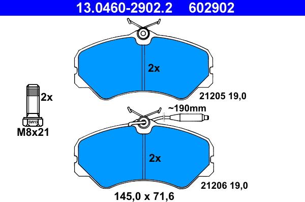 ATE 13.0460-2902.2 - Bremsbelagsatz, Scheibenbremse alexcarstop-ersatzteile.com