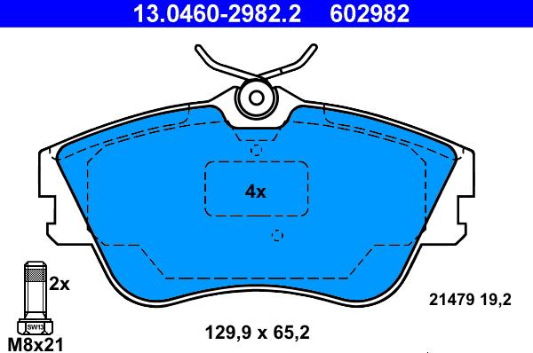 ATE 13.0460-2982.2 - Bremsbelagsatz, Scheibenbremse alexcarstop-ersatzteile.com