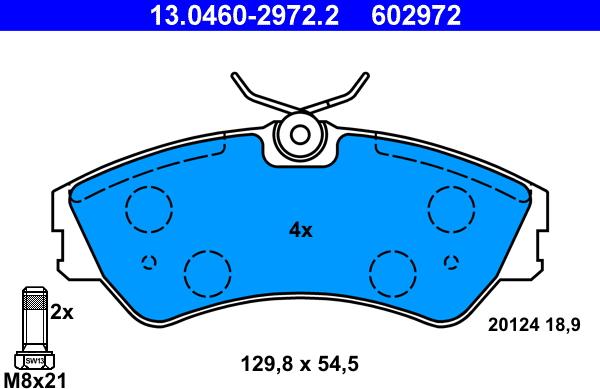 ATE 13.0460-2972.2 - Bremsbelagsatz, Scheibenbremse alexcarstop-ersatzteile.com