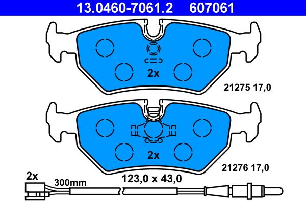 ATE 13.0460-7061.2 - Bremsbelagsatz, Scheibenbremse alexcarstop-ersatzteile.com