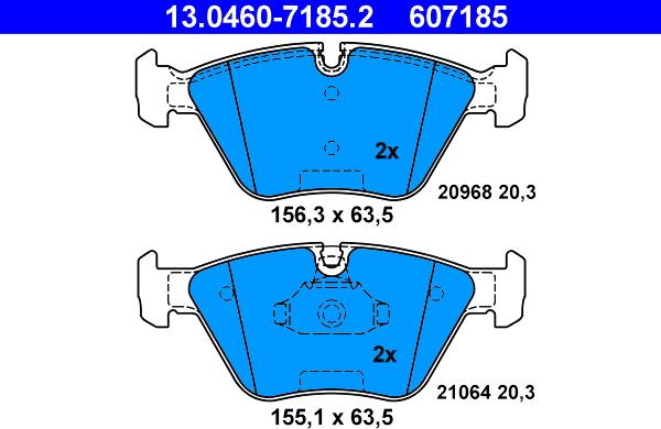 ATE 13.0460-7185.2 - Bremsbelagsatz, Scheibenbremse alexcarstop-ersatzteile.com