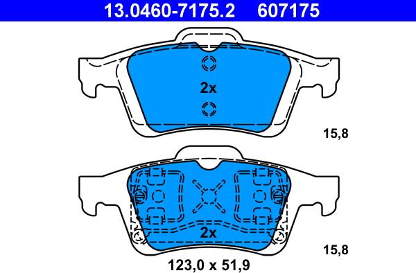 ATE 13.0460-7175.2 - Bremsbelagsatz, Scheibenbremse alexcarstop-ersatzteile.com