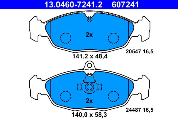 ATE 13.0460-7241.2 - Bremsbelagsatz, Scheibenbremse alexcarstop-ersatzteile.com