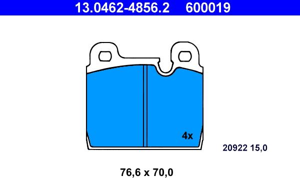 ATE 13.0462-4856.2 - Bremsbelagsatz, Scheibenbremse alexcarstop-ersatzteile.com