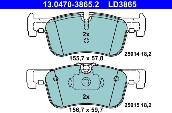 ATE 13.0470-3865.2 - Bremsbelagsatz, Scheibenbremse alexcarstop-ersatzteile.com