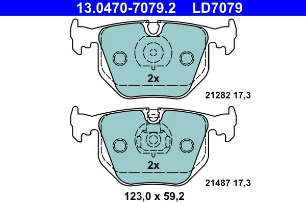 ATE 13.0470-7079.2 - Bremsbelagsatz, Scheibenbremse alexcarstop-ersatzteile.com